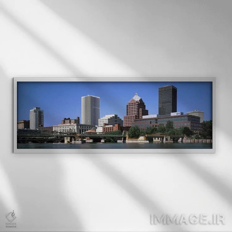تابلو دکوراتیو Genesee River, Rochester, Monroe County, New York State… اثر پانورامیک ایمجز - نمای قابدار سفید