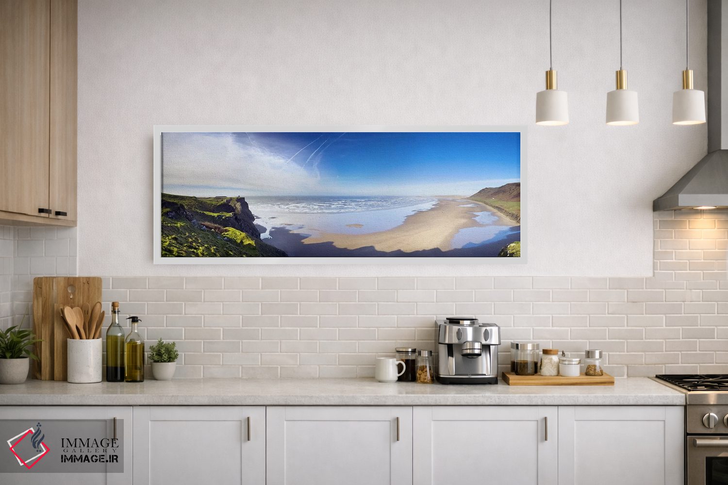 تابلو دکوراتیو Gower Peninsula, Wales,منظره ساحلی با شنزارهای لانگنیت… اثر پانورامیک ایمجز - D2W