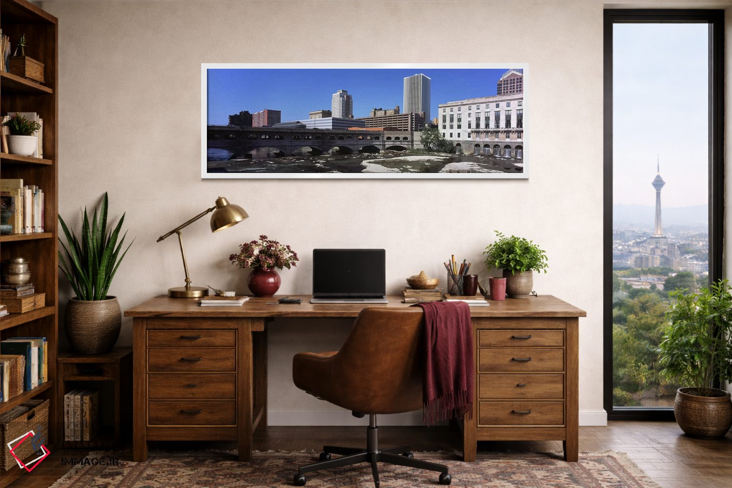 تابلو دکوراتیو Monroe County, New York State, USA,پل بر فراز رودخانه گ… اثر پانورامیک ایمجز - D1W