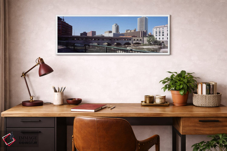 تابلو دکوراتیو Monroe County, New York State, USA,پل بر فراز رودخانه گ… اثر پانورامیک ایمجز - D3W