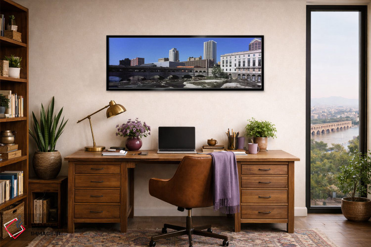 تابلو دکوراتیو Monroe County, New York State, USA,پل بر فراز رودخانه گ… اثر پانورامیک ایمجز - D3B