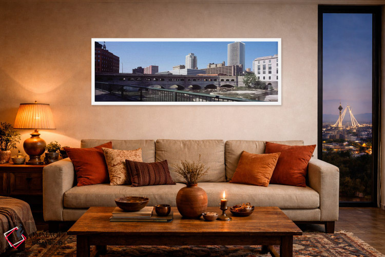 تابلو دکوراتیو Monroe County, New York State, USA,پل بر فراز رودخانه گ… اثر پانورامیک ایمجز - D4W