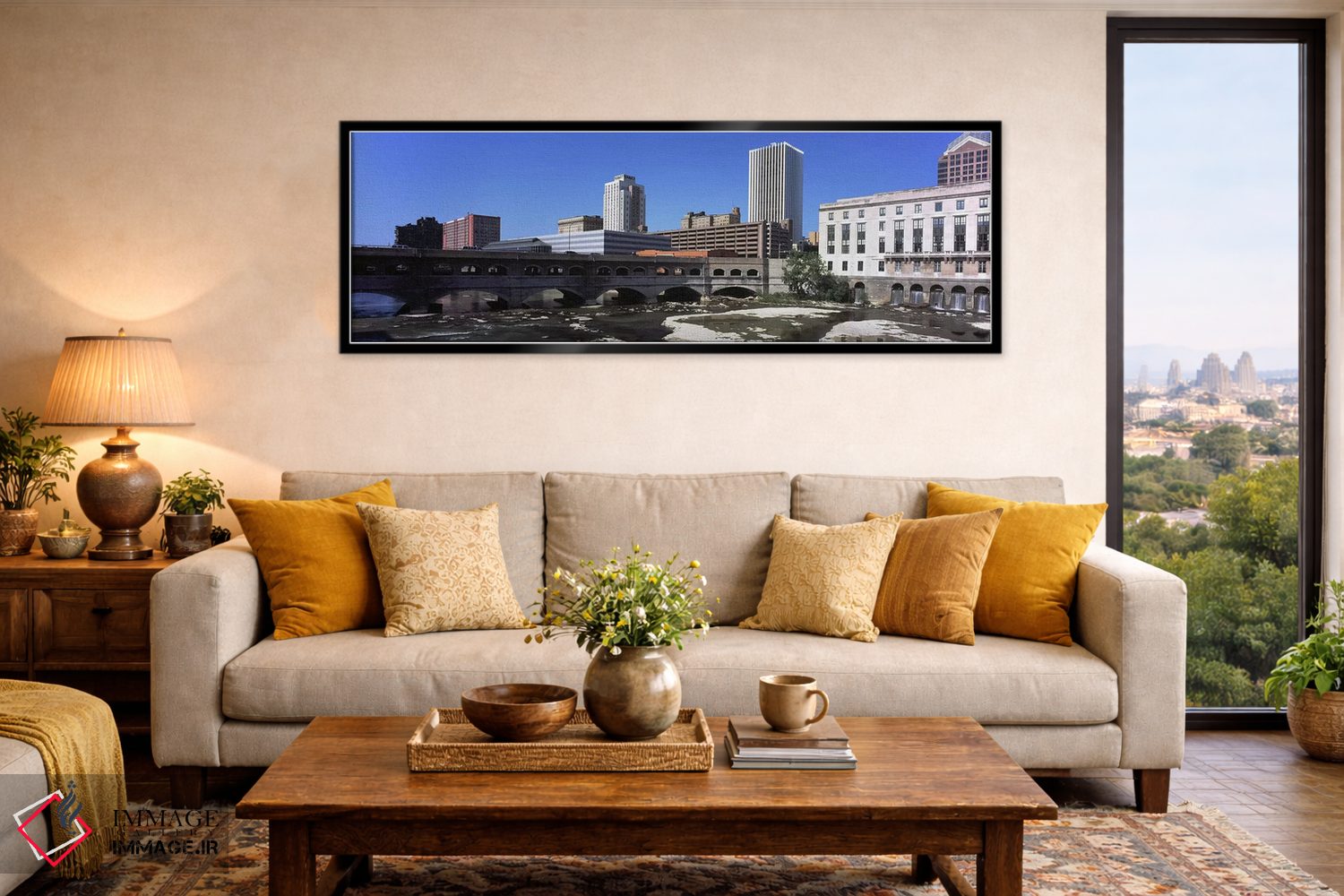 تابلو دکوراتیو Monroe County, New York State, USA,پل بر فراز رودخانه گ… اثر پانورامیک ایمجز - D6B