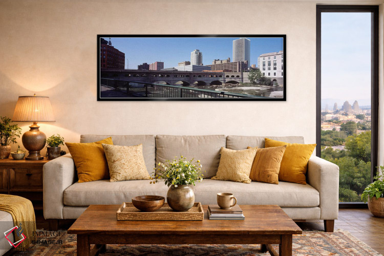 تابلو دکوراتیو Monroe County, New York State, USA,پل بر فراز رودخانه گ… اثر پانورامیک ایمجز - D6B