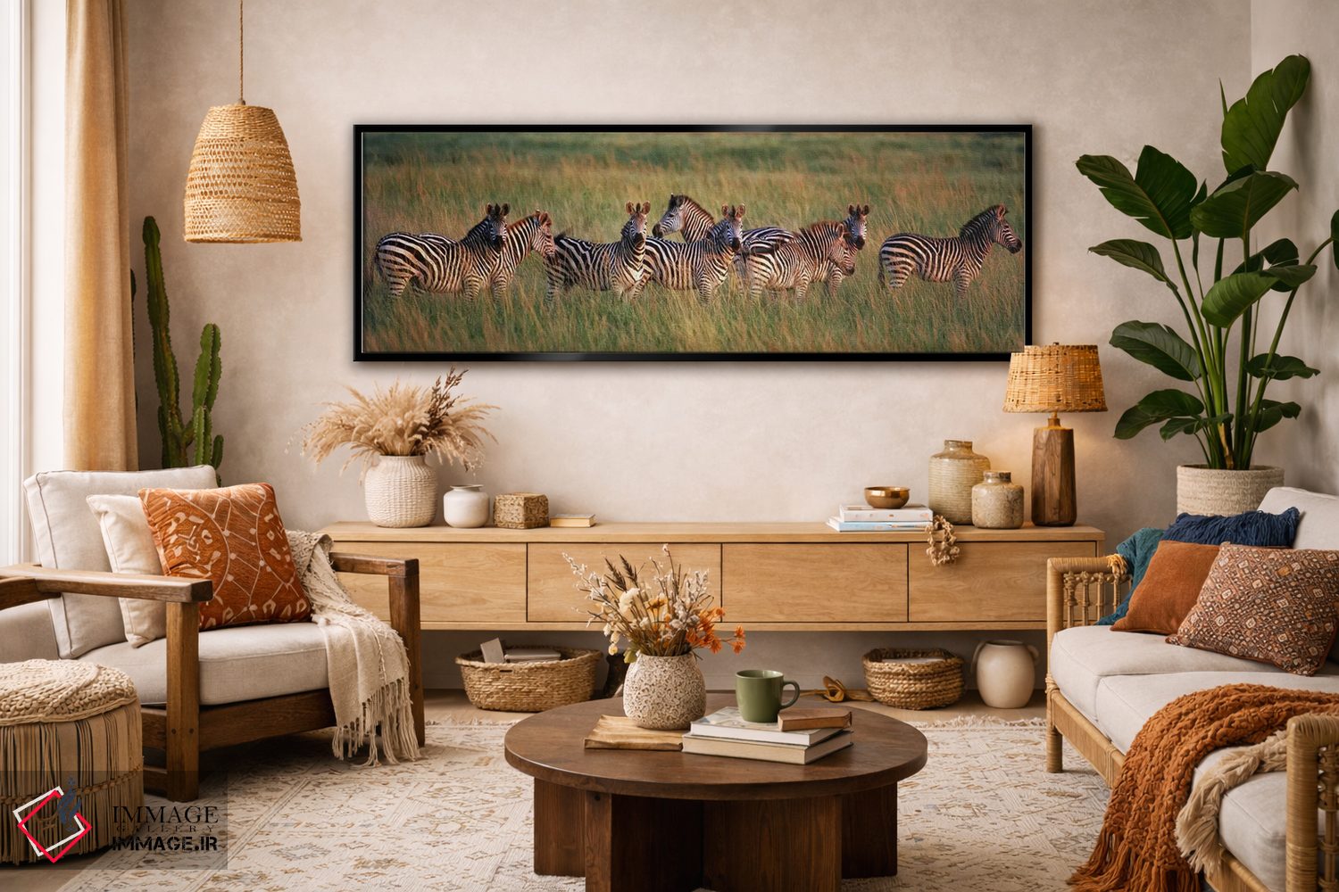 تابلو دکوراتیو Masai Mara National Reserve, Kenya,گورخرهای برچل در جنگ… اثر پانورامیک ایمجز - D3B