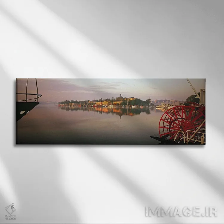 تابلو دکوراتیو Skeppsholmen, Nybroviken, Stockholm, Sweden,قایق بخار چ… اثر پانورامیک ایمجز - نمای روبهرو روی دیوار