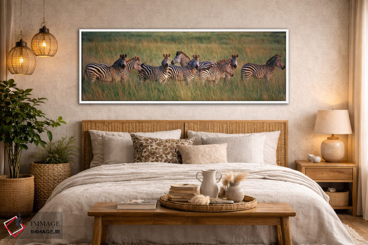 تابلو دکوراتیو Masai Mara National Reserve, Kenya,گورخرهای برچل در جنگ… اثر پانورامیک ایمجز - D4W