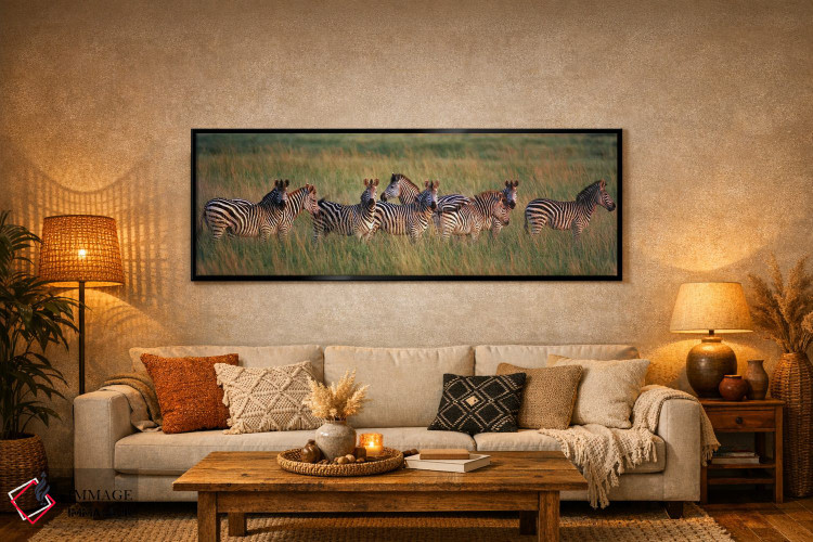 تابلو دکوراتیو Masai Mara National Reserve, Kenya,گورخرهای برچل در جنگ… اثر پانورامیک ایمجز - D6B