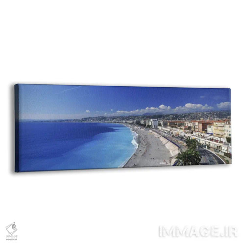 تابلو دکوراتیو Nice, France,منظره ساحلی با بخش اسکله انقلاب فرانسه بر… اثر پانورامیک ایمجز - نمای پرسپکتیو محصول