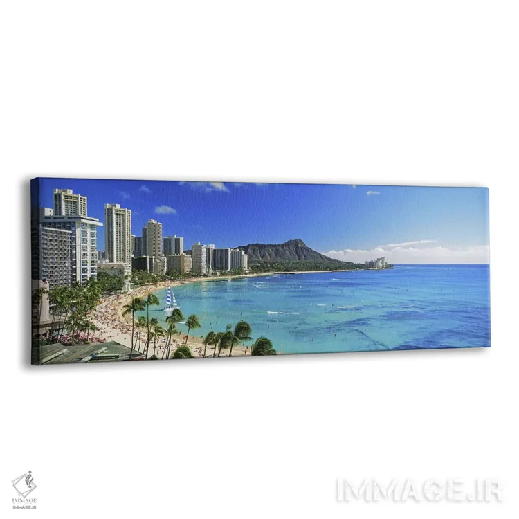 تابلو دکوراتیو Diamond Head, Waikiki Beach, Oahu, Honolulu, Hawaii, US… اثر پانورامیک ایمجز - نمای پرسپکتیو محصول