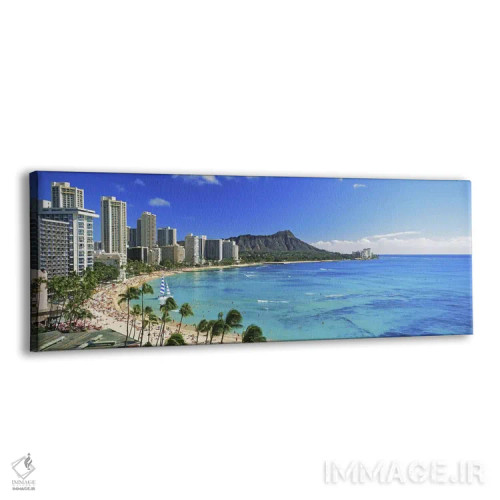 تابلو دکوراتیو Diamond Head, Waikiki Beach, Oahu, Honolulu, Hawaii, US… اثر پانورامیک ایمجز - نمای پرسپکتیو محصول
