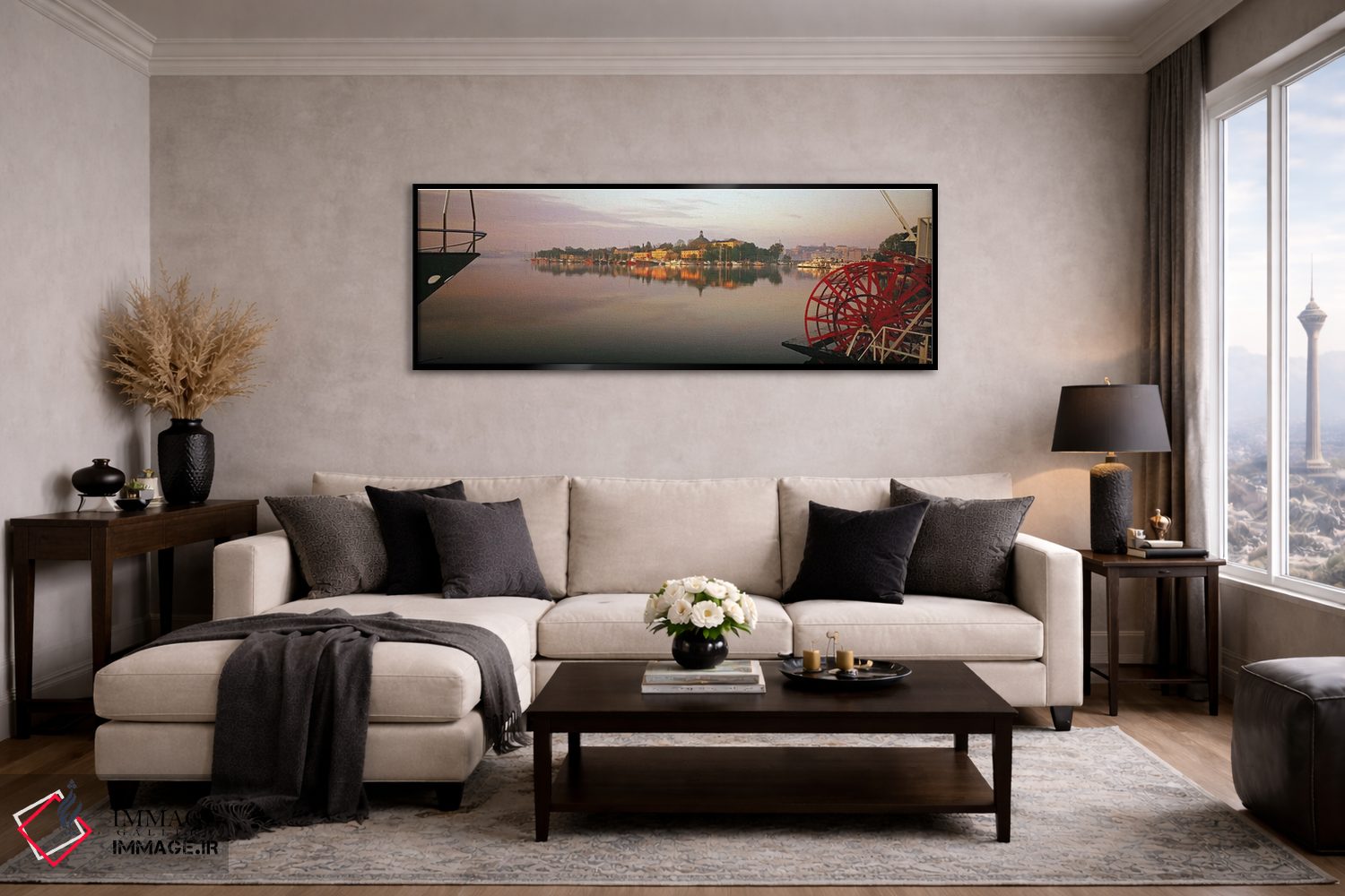 تابلو دکوراتیو Skeppsholmen, Nybroviken, Stockholm, Sweden,قایق بخار چ… اثر پانورامیک ایمجز - D5B
