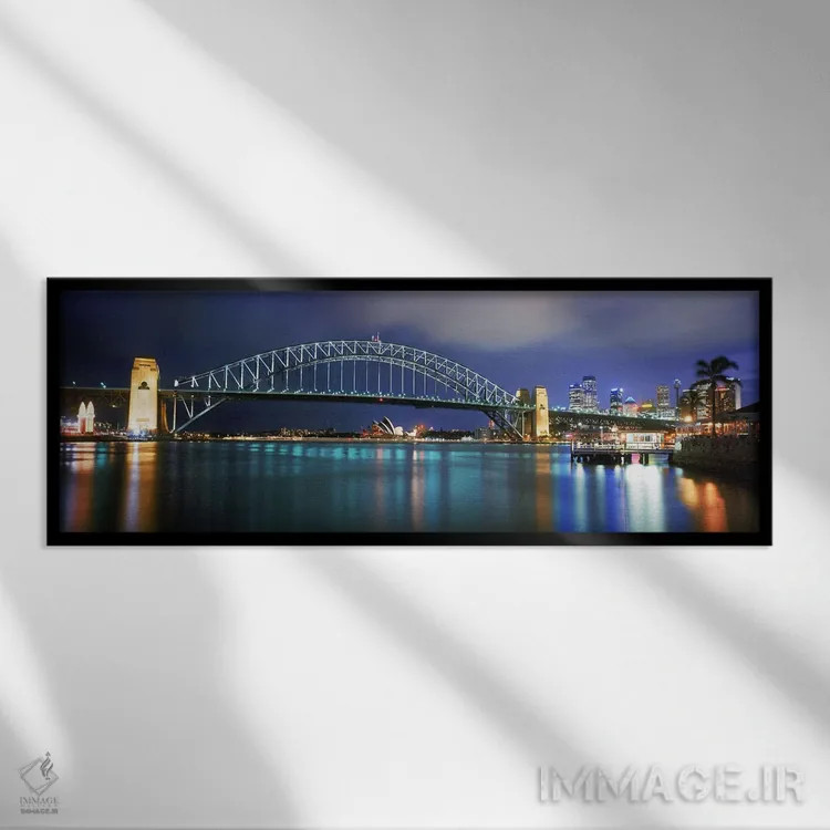 تابلو دکوراتیو Sydney Harbor, Sydney, New South Wales, Australia,پل بن… اثر پانورامیک ایمجز - نمای قابدار مشکی