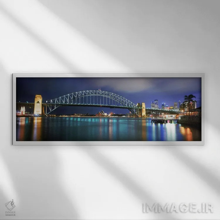 تابلو دکوراتیو Sydney Harbor, Sydney, New South Wales, Australia,پل بن… اثر پانورامیک ایمجز - نمای قابدار سفید