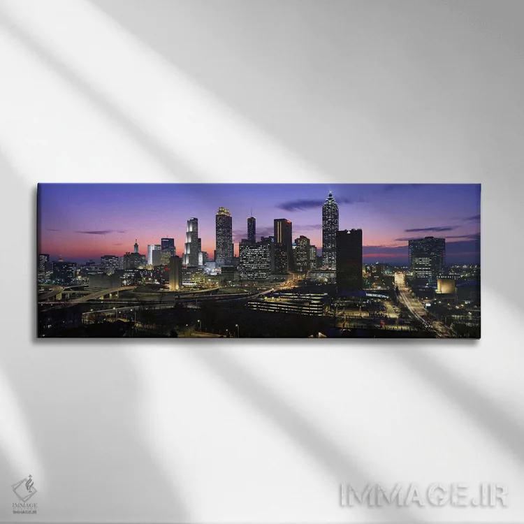 تابلو دکوراتیو Atlanta, Georgia, USA #5,آسمان خراش ها در شهر آتلانتا… اثر پانورامیک ایمجز - نمای روبهرو روی دیوار