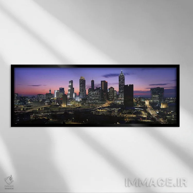تابلو دکوراتیو Atlanta, Georgia, USA #5,آسمان خراش ها در شهر آتلانتا… اثر پانورامیک ایمجز - نمای قابدار مشکی