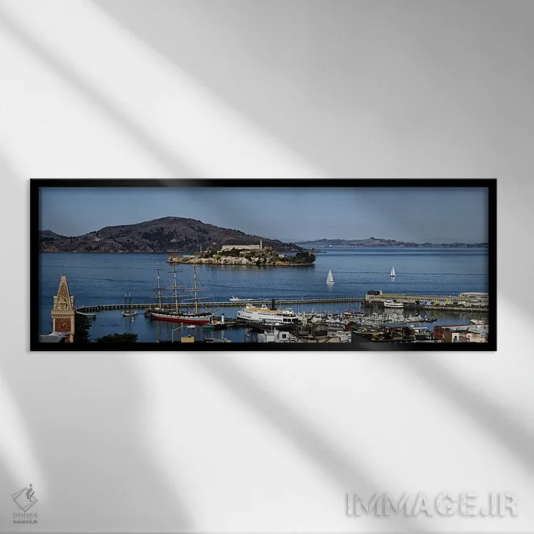 تابلو دکوراتیو Alcatraz Island, Aquatic Park Historic District, Fisher… اثر پانورامیک ایمجز - نمای قابدار مشکی