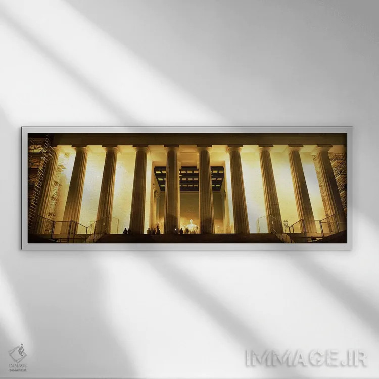 تابلو دکوراتیو Washington DC, USA,ستون هایی که دور یک یادبود قرار گرفت… اثر پانورامیک ایمجز - نمای قابدار سفید