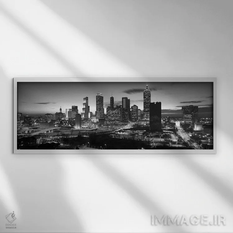 تابلو دکوراتیو Atlanta, Georgia, USA,آسمان خراش ها در شهر آتلانتا، جور… اثر پانورامیک ایمجز - نمای قابدار سفید