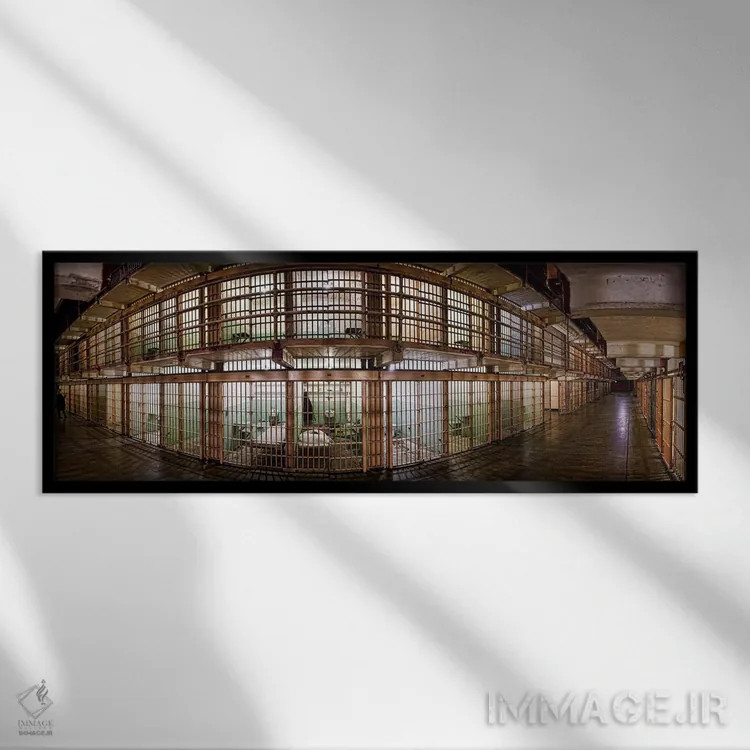 تابلو دکوراتیو Alcatraz Island, San Francisco, California, USA,نمای ۱۸… اثر پانورامیک ایمجز - نمای قابدار مشکی