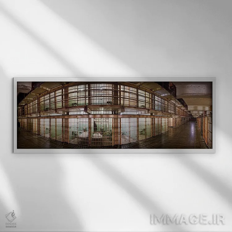 تابلو دکوراتیو Alcatraz Island, San Francisco, California, USA,نمای ۱۸… اثر پانورامیک ایمجز - نمای قابدار سفید