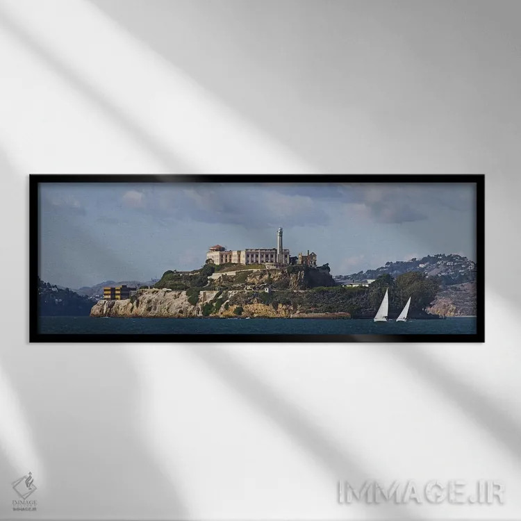تابلو دکوراتیو Alcatraz Island, San Francisco Bay, San Francisco, Cali… اثر پانورامیک ایمجز - نمای قابدار مشکی