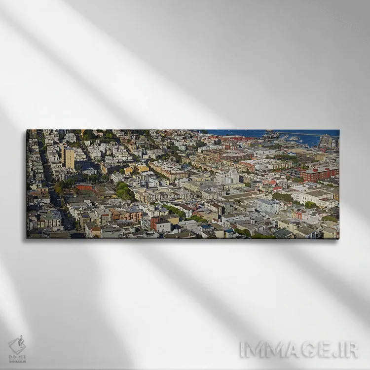 تابلو دکوراتیو Columbus Avenue and Fisherman's Wharf, San Francisco, C… اثر پانورامیک ایمجز - نمای روبهرو روی دیوار