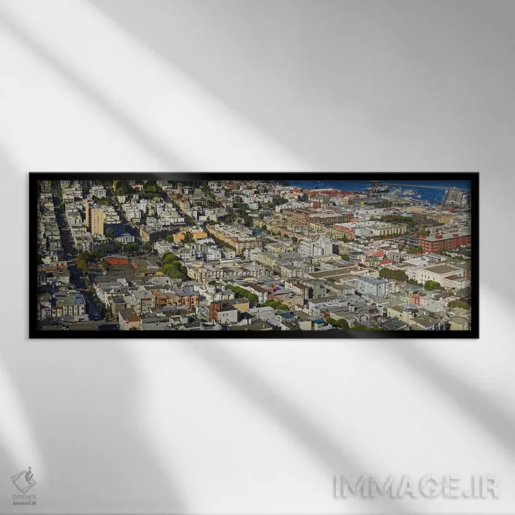 تابلو دکوراتیو Columbus Avenue and Fisherman's Wharf, San Francisco, C… اثر پانورامیک ایمجز - نمای قابدار مشکی