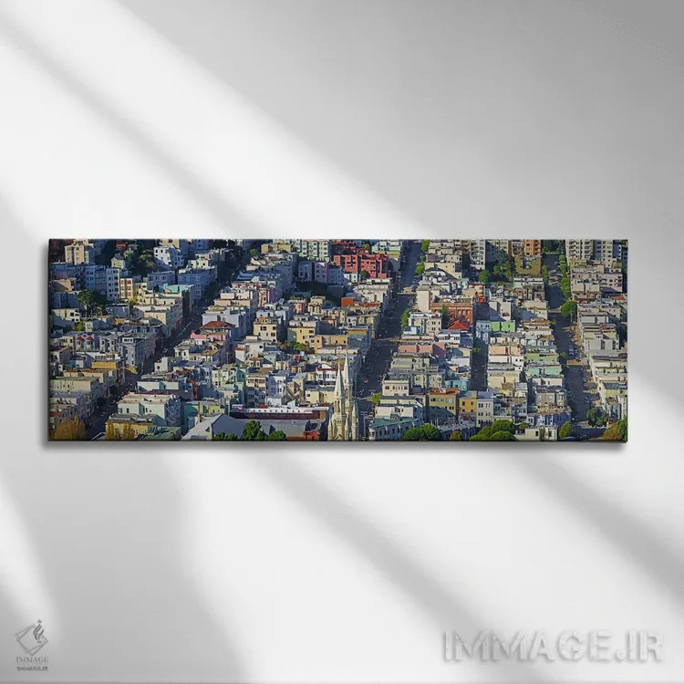 تابلو دکوراتیو San Francisco, California, USA,ساختمان ها در شهر از نما… اثر پانورامیک ایمجز - نمای روبهرو روی دیوار