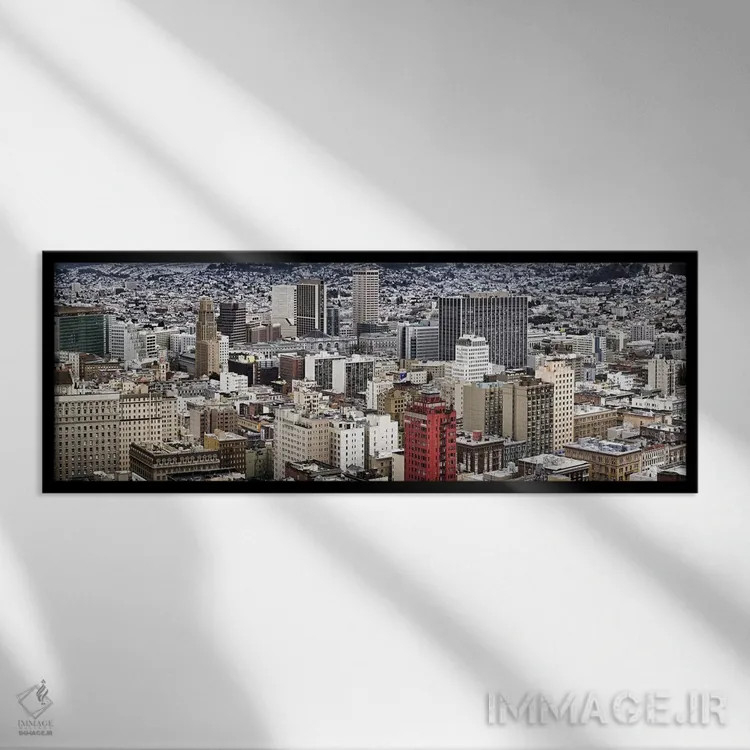 تابلو دکوراتیو San Francisco, California, USA,شهر از نمای نوب هیل، سان… اثر پانورامیک ایمجز - نمای قابدار مشکی