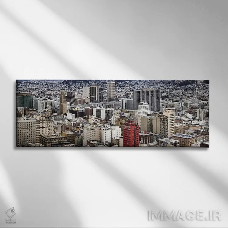 تابلو دکوراتیو San Francisco, California, USA,شهر از نمای نوب هیل، سان… اثر پانورامیک ایمجز - نمای روبهرو روی دیوار