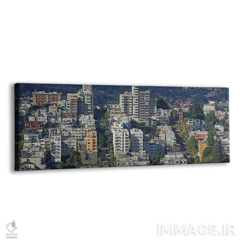 تابلو دکوراتیو Russian Hill, Lombard Street and Crookedest Street, San… اثر پانورامیک ایمجز - نمای پرسپکتیو محصول