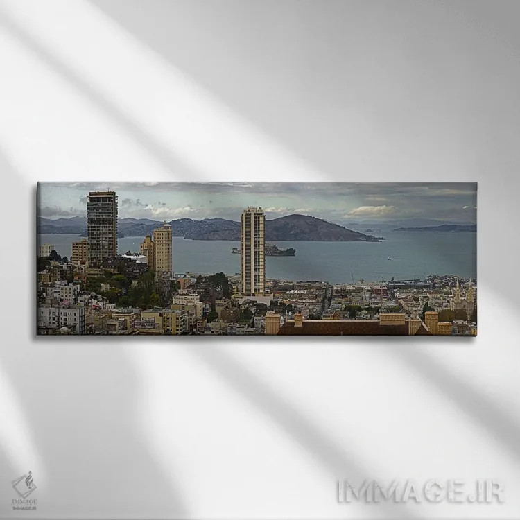 تابلو دکوراتیو San Francisco, California, USA,ساختمان ها در شهر با جزی… اثر پانورامیک ایمجز - نمای روبهرو روی دیوار