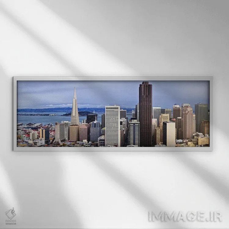 تابلو دکوراتیو San Francisco, California, USA 2011,آسمان خراش ها در شه… اثر پانورامیک ایمجز - نمای قابدار سفید