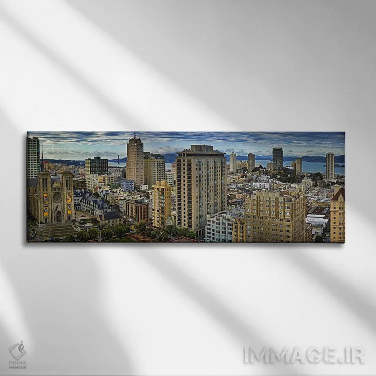 تابلو دکوراتیو San Francisco, California, USA 2011,ساختمان ها در شهر م… اثر پانورامیک ایمجز - نمای روبهرو روی دیوار
