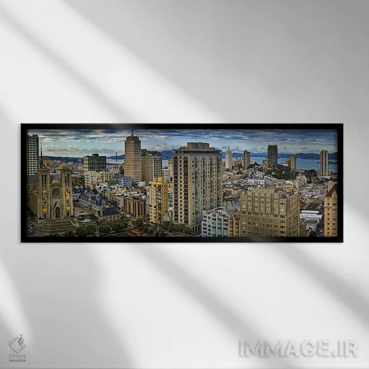 تابلو دکوراتیو San Francisco, California, USA 2011,ساختمان ها در شهر م… اثر پانورامیک ایمجز - نمای قابدار مشکی