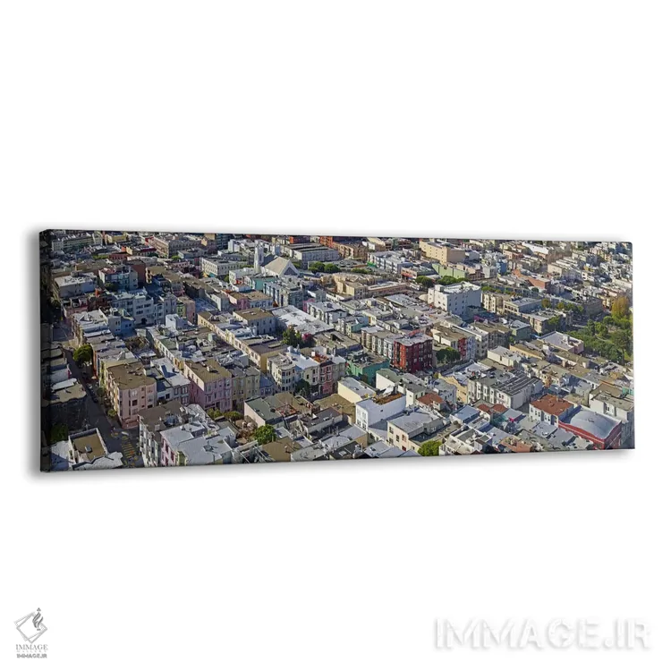 تابلو دکوراتیو San Francisco, California, USA,نمای هوایی خانه های رنگا… اثر پانورامیک ایمجز - نمای پرسپکتیو محصول