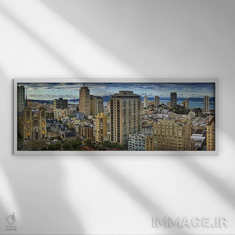 تابلو دکوراتیو San Francisco, California, USA 2011,ساختمان ها در شهر م… اثر پانورامیک ایمجز - نمای قابدار سفید