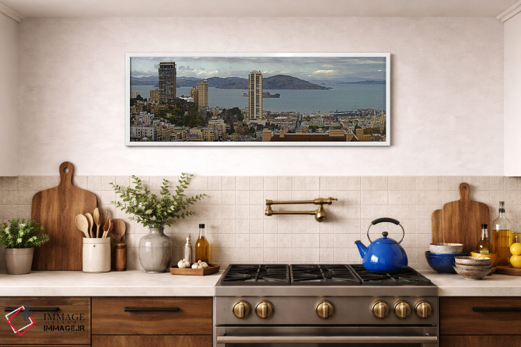 تابلو دکوراتیو San Francisco, California, USA,ساختمان ها در شهر با جزی… اثر پانورامیک ایمجز - D1W