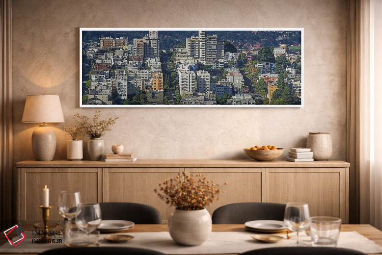 تابلو دکوراتیو Russian Hill, Lombard Street and Crookedest Street, San… اثر پانورامیک ایمجز - D2W