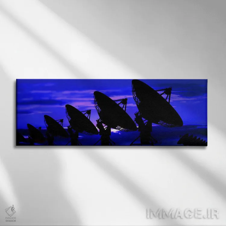 تابلو دکوراتیو سایه نمای دیش های ماهواره ای اثر پانورامیک ایمجز - نمای روبهرو روی دیوار