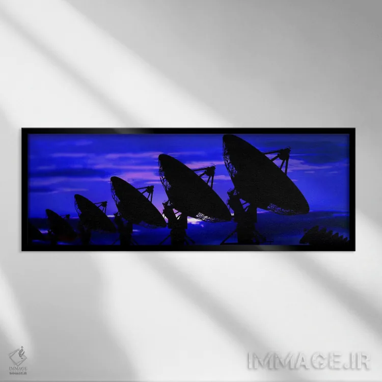 تابلو دکوراتیو سایه نمای دیش های ماهواره ای اثر پانورامیک ایمجز - نمای قابدار مشکی