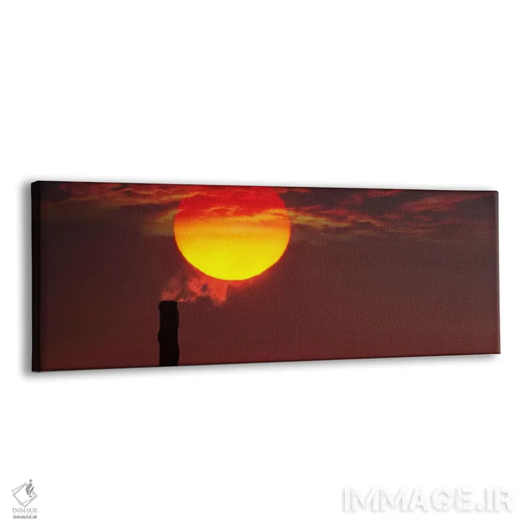 تابلو دکوراتیو دودکش صنعتی در غروب آفتاب اثر پانورامیک ایمجز - نمای پرسپکتیو محصول