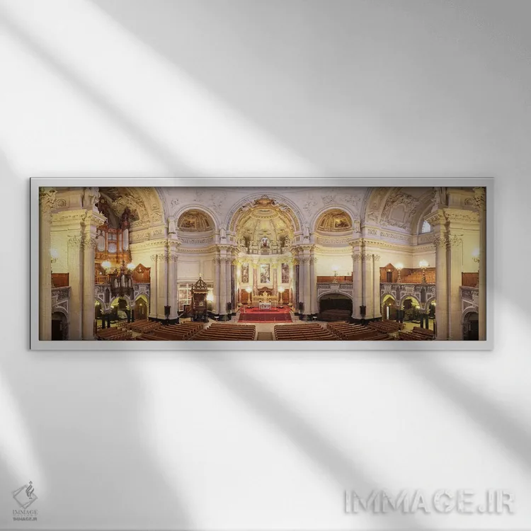 تابلو دکوراتیو Berlin Cathedral, Berlin, Germany,فضای داخلی کلیسای جام… اثر پانورامیک ایمجز - نمای قابدار سفید