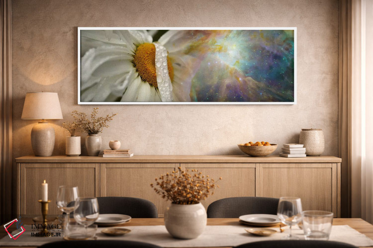 تابلو دکوراتیو گل مروارید با کیهان هابل اثر پانورامیک ایمجز - D2W