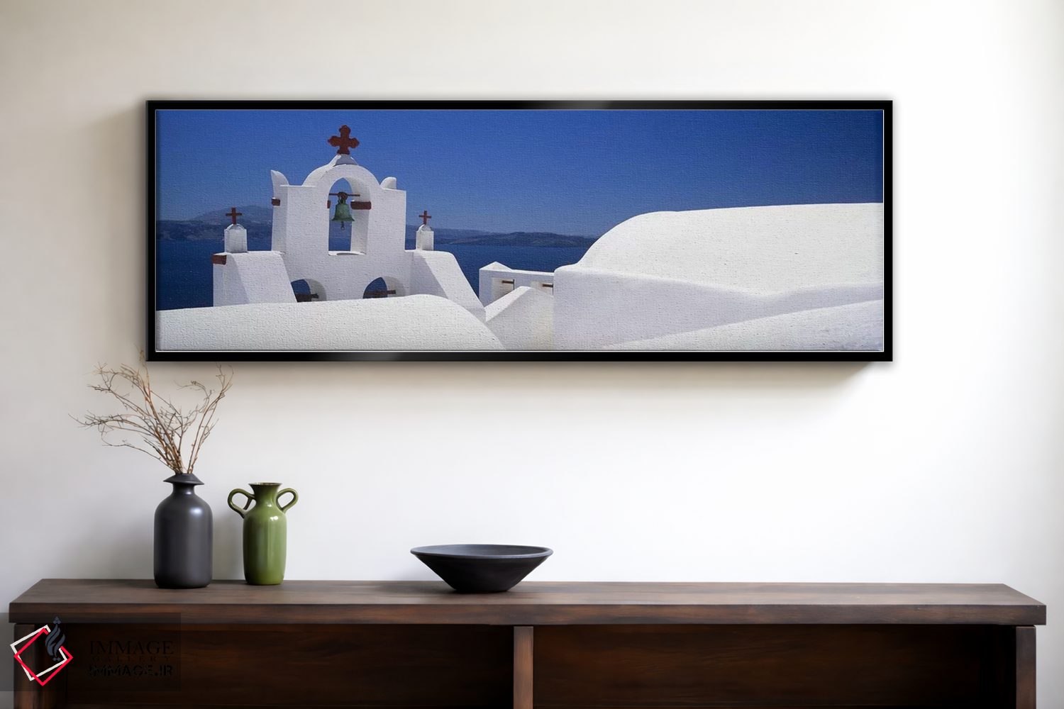 تابلو دکوراتیو Oia, Santorini, Cyclades Islands, Greece,کلیسا، اویا، س… اثر پانورامیک ایمجز - D1B