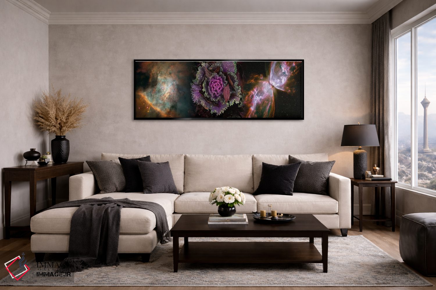 تابلو دکوراتیو کلم با سحابی پروانه اثر پانورامیک ایمجز - D6B