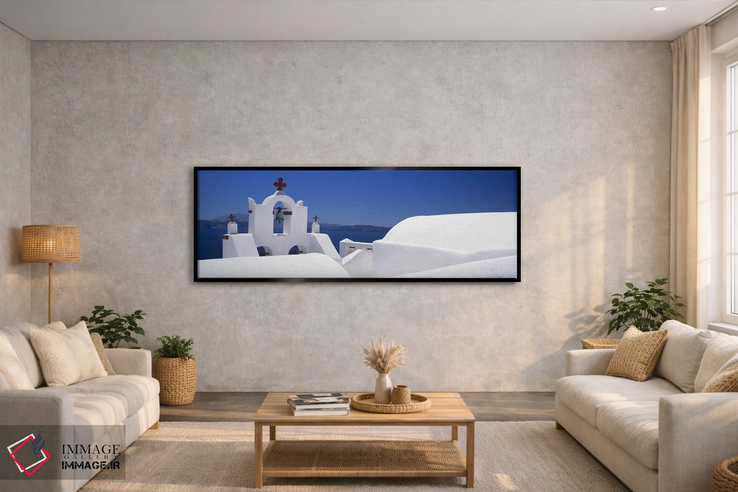 تابلو دکوراتیو Oia, Santorini, Cyclades Islands, Greece,کلیسا، اویا، س… اثر پانورامیک ایمجز - D5B