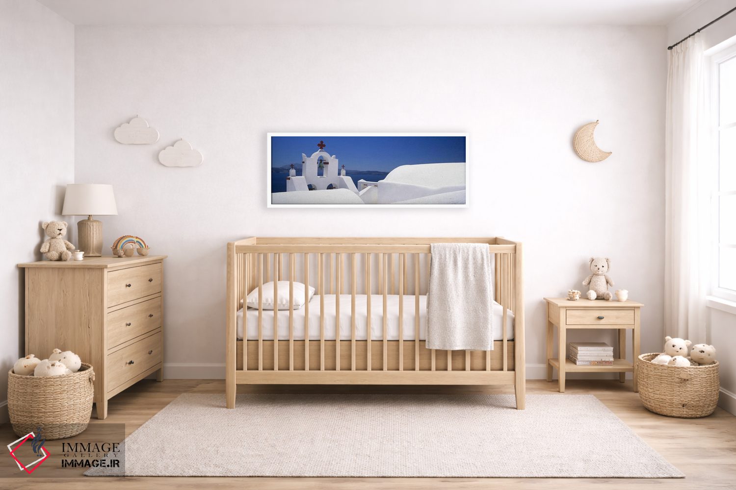 تابلو دکوراتیو Oia, Santorini, Cyclades Islands, Greece,کلیسا، اویا، س… اثر پانورامیک ایمجز - D6W