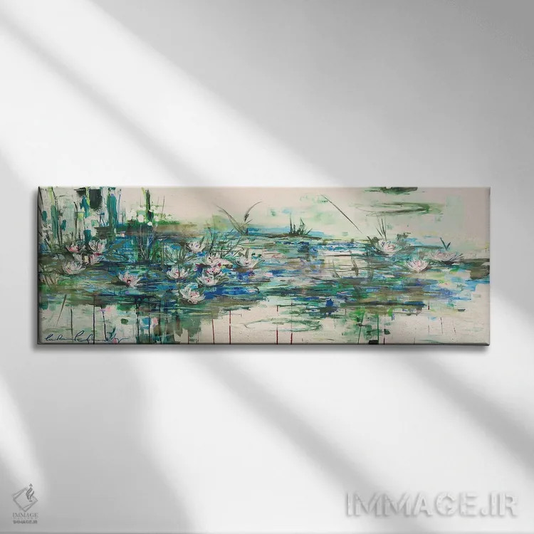 تابلو انتزاعی لبه آب اثر کترین پنینگتون مایر - نمای روبهرو روی دیوار